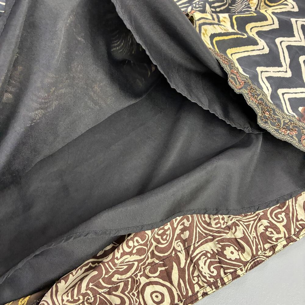 Chico's Silk Patchwork Maxi Skirt With Sequins - image 4